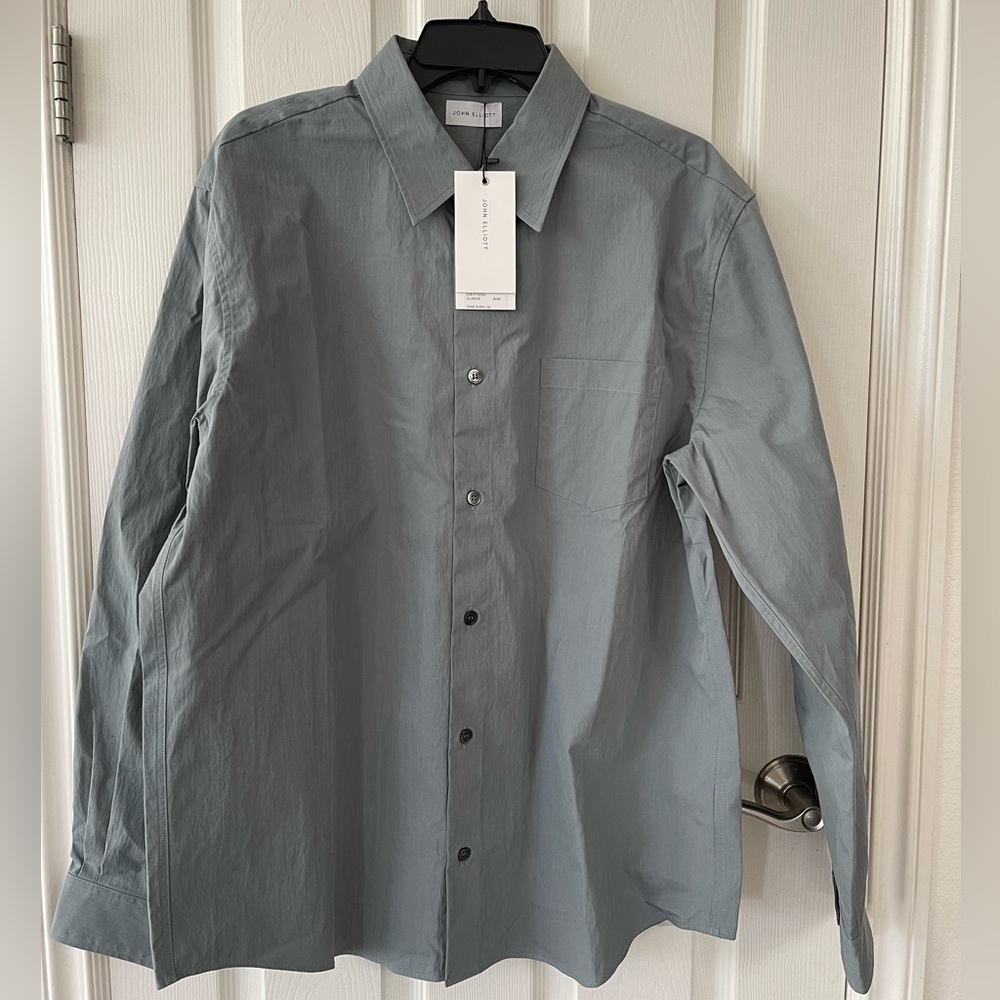 John Elliot Men’s Cloak Button Up Alloy Shirt Large